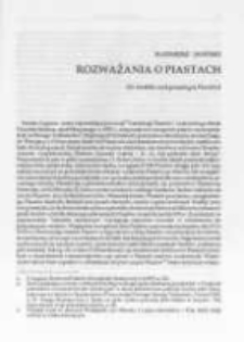 Rozważania o Piastach. (Ze studi&oacute;w nad genealogią Piast&oacute;w), cz. 1