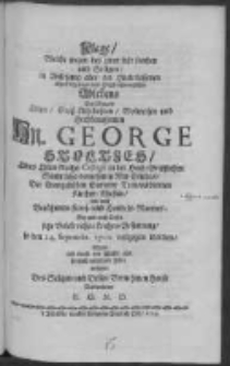 Klage welche wegen des zwar sehr sanften und Seligen in Ansehung aber der hinterlassenen allzufr&uuml;hzeitigen und H&ouml;chst-schmertzlichen Ablebens des Weiland Edlen Gross-Achtbahren Wolweisen und Hochbenahmten Hn. George Stoltzes Eines Edlen Raths-Collegii in der Hoch-Gr&auml;fflichen Stadt Lissa vornehmen Mit-Gliedes der Evangelischen Gemeine Treu-verdienten Kirchen-Eltesten wie auch Ber&uuml;hmten Raus- und Handels-Mannes Bey und nach Dessen sehr Volckreichen Leichen-Bestattung so den 24 Septembr. 1702 vollzogen worden f&uuml;hrete und durch eine schlechte aber hertzlich mitleidende Feber aufsetzete Des Geligen und Dessen Vornehmen Hause Berbundener E. G. N. D