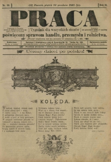 Praca: tygodnik dla wszystkich stan&oacute;w, poświęcony sprawom handlu, przemysłu i rolnictwa. 1897.12.24 R.2 nr111