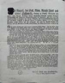 [...] Dass wir nach sovielen n&uuml;tzlichen in Unsrer Residenz-Stadt Reisen gemachten Fundationen auch gesonnen sind eine I&uuml;dische Gross-Gemeinde, so eine Synagoga ausmachet, unter folgenden Bedingungen, von Unsrer und Vortheilen von Ihrer Seite zu fundiren, und in Unsern F&uuml;rstlichen Schutz zu nehmen: etc. etc. Gegeben Reissen den 20 October 1783