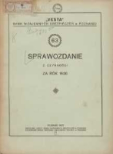 Sześdziesiąte trzecie Sprawozdanie z czynności za rok 1936