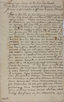 J&oacute;zef Pawłowski wikariusz i officjał poznański, zezwala kapłanom Kongregacji Oratorium św. Filipa Neri w Gostyniu na rozgrzeszenie z cenzur zarezerwowanych