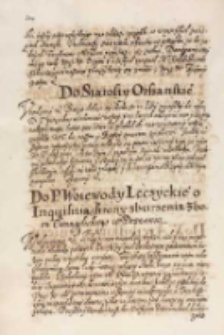 Do starosty orszańskiego [kr&oacute;l Zygmunt III, Warszawa 1614]