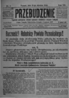 Przebudzenie: tygodnik poświęcony obronie interes&oacute;w robotnik&oacute;w rolnych i leśnych. Organ Związku Robotnik&oacute;w Rolnych i Leśnych ZZP. 1926.01.21 R.8 Nr3