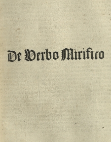 Capnia, sive De verbo mirifico