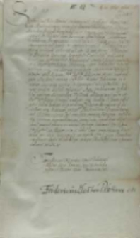 List Fryderyka elektora Palatynatu do kr&oacute;la Zygmunta III, z Heidelbergu 24.12.1602