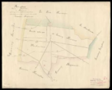 Plan sytuacyi gminy i probostwa w Krerowie wykonany celem uzyskania pozwolenia odprowadzenia wody z dren&oacute;w przez grunta Zimina i Bieganowa.