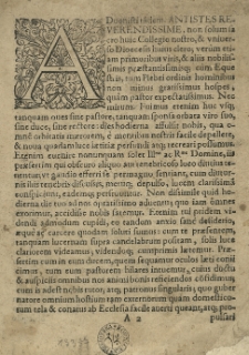 Oratio ad [...] Laurentium Goslicki [...] episcopum Posnaniensem. habita nomine [...] Capituli ecclesiae cathedralis ab admodū [...] Joanne Dziekcynski [...] in prim&oacute; illustrissimi ad suam sedem ingressu [...] anno MDCI. die XVI. mensis Julii.