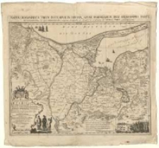 Mappa geografica trium insularum in Prussia, quae Poloniarum regi serenissimo paret, accuratissima in qua Gedaniensis emporii longitudo 36 gradus et 21 minuta ab insula Ferro connumeratur. Iohannes Fridericus Endersch.