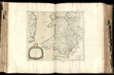 Principaute de Galles: ou sont les Comites, ou sont les Comtes, ou Shiries de Anglesey I. Carnarvan, Denbigh, Flint, Merioneth, et Montgomery en Nort-Walles; Cardigan, Radnor, Breknock, Glamorgan, Carmarden, et Penbrock en Sout-Walles.