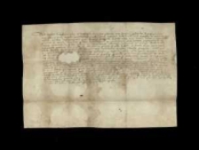 [Poświadczenie publicznego zeznania szlachcic&oacute;w Adama i jego matki Anny z Żeronic Wielkich, o sprzedaży przez nich 2 łan&oacute;w w Żeronicach Wielkich Janowi z Żeronic Podleśnych za sumę 30 grzywien]