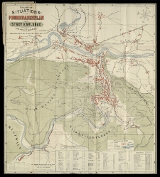 Neuster Situations- und Promenadenplan der Stadt Karlbad und deren Umgebung. Aufgenom. von J[oseph] Sch&auml;fler.