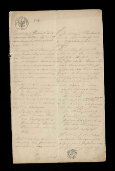 Kontrakt ślubny i akta dot. układ&oacute;w majątkowych, przedślubnych i p&oacute;źniejszych Jana i Izy z Czartoryskich Działyńskich