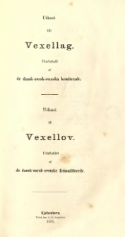 Utkast till Vexellag : Utarbetadt af de dansk-norsk-svenska Komiterade