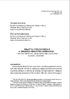 Negatywy kolodionowe w zbiorach Biblioteki K&oacute;rnickiej - charakterystyka, zniszczenia oraz działania na rzecz ochrony. Pamiętnik Biblioteki K&oacute;rnickiej. Z.39