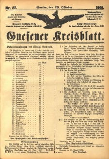 Gnesener Kreisblatt 1905.10.29 Nr87