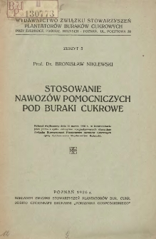 Stosowanie nawoz&oacute;w pomocniczych pod buraki cukrowe