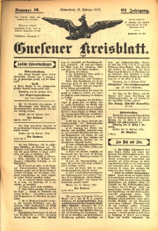 Gnesener Kreisblatt 1913.02.22 Jg.62 Nr16