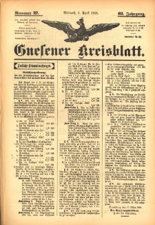 Gnesener Kreisblatt 1913.04.02 Jg.62 Nr27
