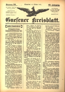 Gnesener Kreisblatt 1913.10.11 Jg.62 Nr82