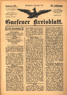 Gnesener Kreisblatt 1913.12.06 Jg.62 Nr98