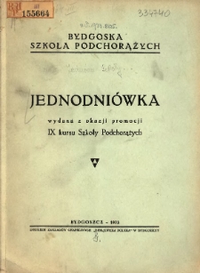 Jednodni&oacute;wka wydana z okazji promocji IX kursu Szkoły Podchorążych: Bydgoska Szkoła Podchorążych