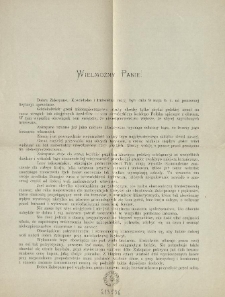 Wielmożny Panie ! [Inc.:] Dobra Zakopane, Kościelisko i Bukowina mają być dnia 9 maja b. r. na ponownej licytacyi sprzedane [...]