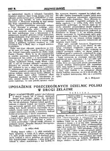 Uposażenie poszczeg&oacute;lnych dzielnic Polski w drogi żelazne