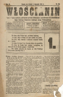 Włościanin : pismo polityczno-społeczne, poświęcone sprawom oświatowym i gospodarczym ludu włościańskiego. Organ Polskiego Stronnictwa Ludowego, okręgu Wielkopolskiego. 1922.11.07 R.4 Nr 64