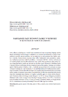 Najstarsze fazy budowy Zamku w K&oacute;rniku w kontekście nowych źr&oacute;deł. Pamiętnik Biblioteki K&oacute;rnickiej. Z.41