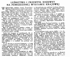 Leśnictwo i przemysł na Powszechnej Wystawie Krajowej