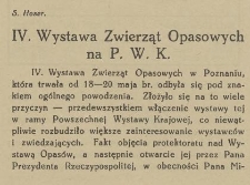 IV Wystawa Zwierząt Opasowych na P.W.K.