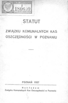 Statut Związku Komunalnych Kas Oszczędności w Poznaniu