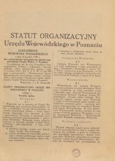 Statut organizacyjny Urzędu Wojew&oacute;dzkiego w Poznaniu