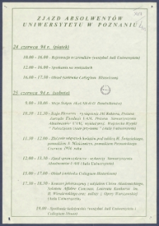 [Afisz] : [Incipit:] Zjazd absolwent&oacute;w Uniwersytetu w Poznaniu [...].