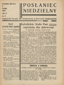 Posłaniec Niedzielny: organ Parafii św. Stanisława BM w Mieście Ostrowie Archidiec. Poznańskiej 1936.02.02 R.10 Nr5