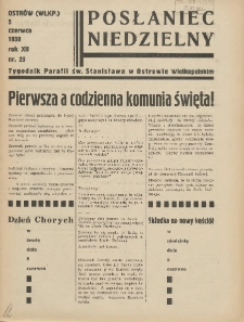 Posłaniec Niedzielny: organ Parafii św. Stanisława BM w Mieście Ostrowie Archidiec. Poznańskiej 1938.06.05 R.12 Nr23